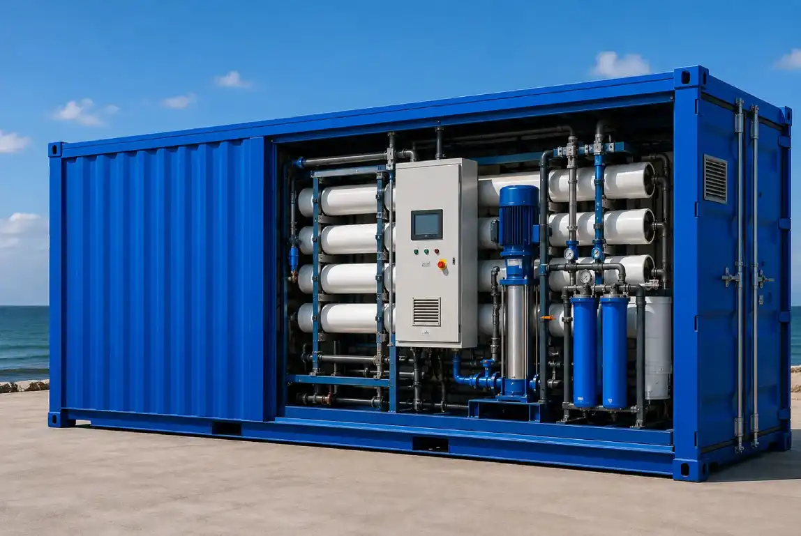 Containerized desalination plant package