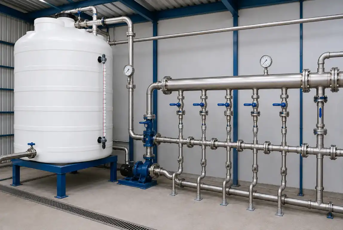 Permeate storage and distribution line