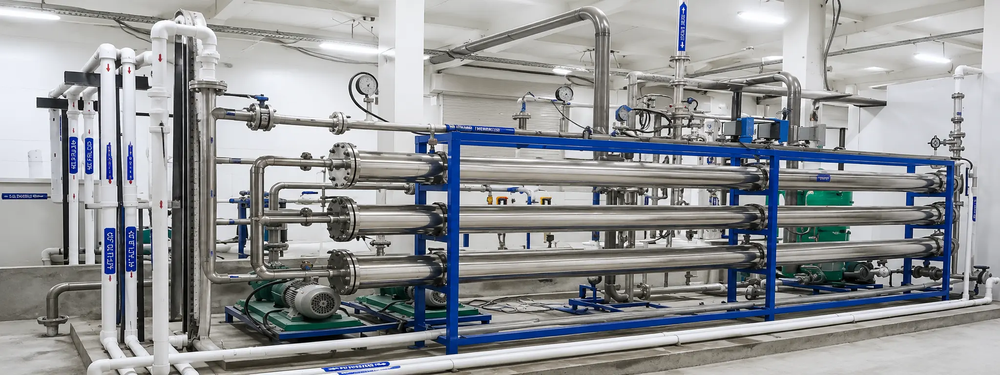 Industrial Reverse Osmosis Plant with RO Membranes and High Pressure Pump System